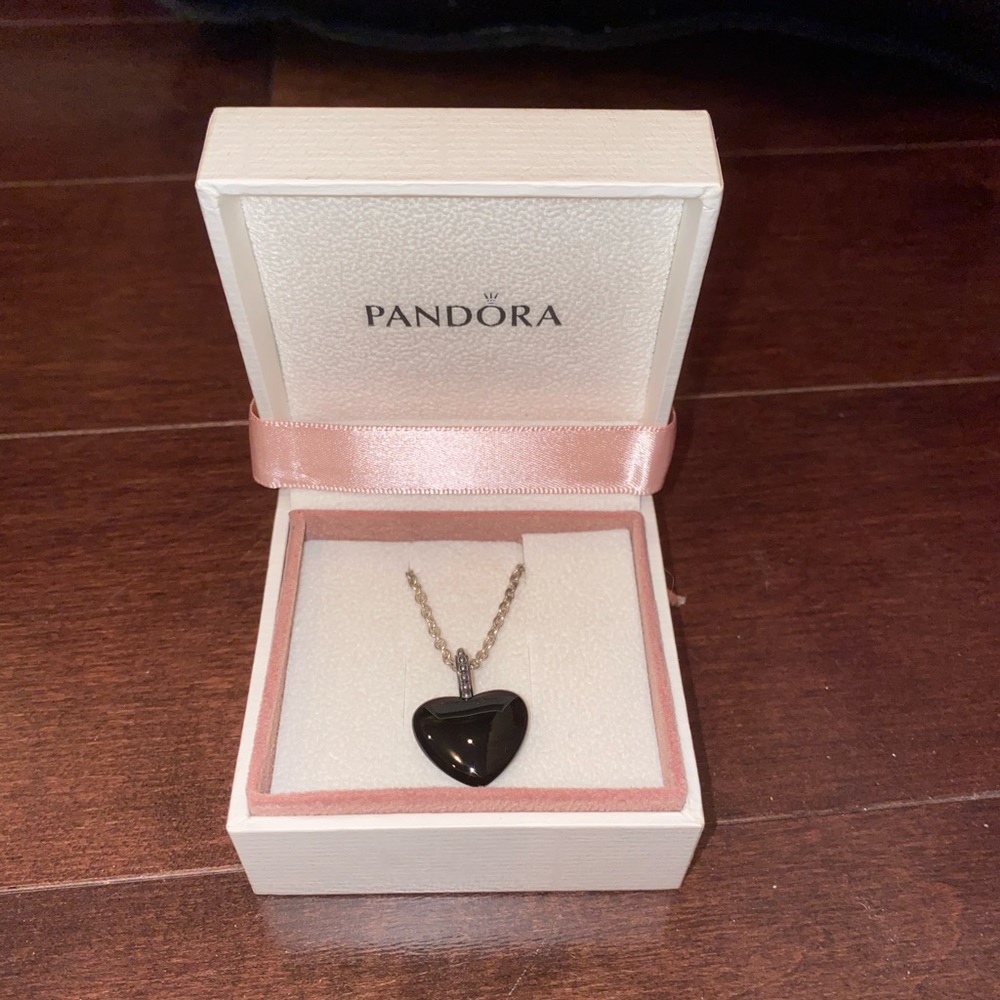 Pandora Mi Amor Black Onyx Necklace